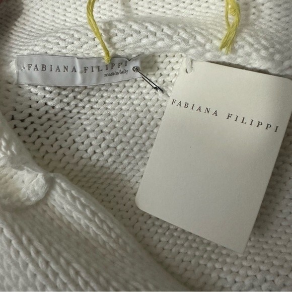 Fabiana Filippi Cropped Knit Open Cárdigan Sweater Size XL - Picture 3 of 9